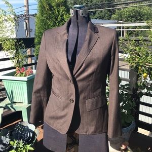 Ann Taylor brown stripped blazer